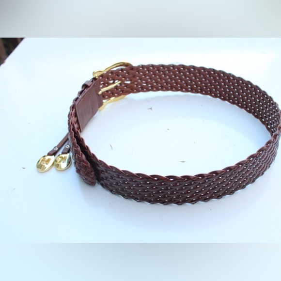 Michael Kors brown braided leather belt main image 10